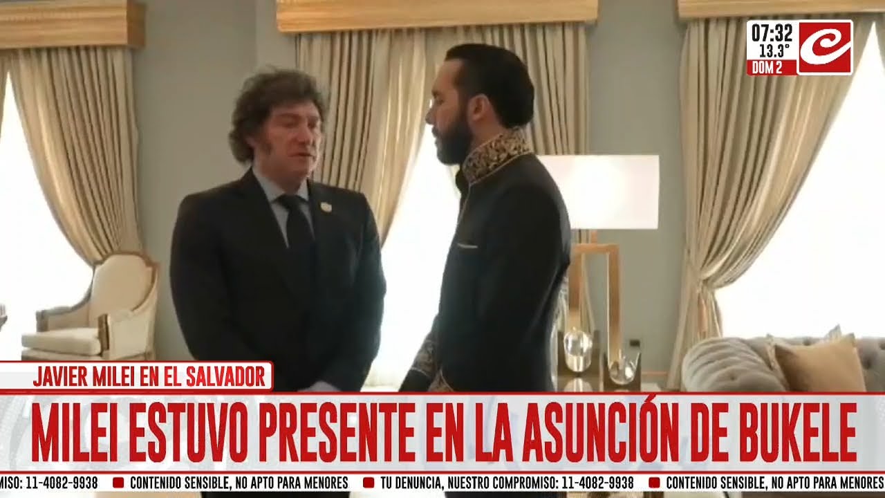 Así fue el encuentro entre Javier Milei y Nayib Bukele tras su asunción presidencial en El Salvador
