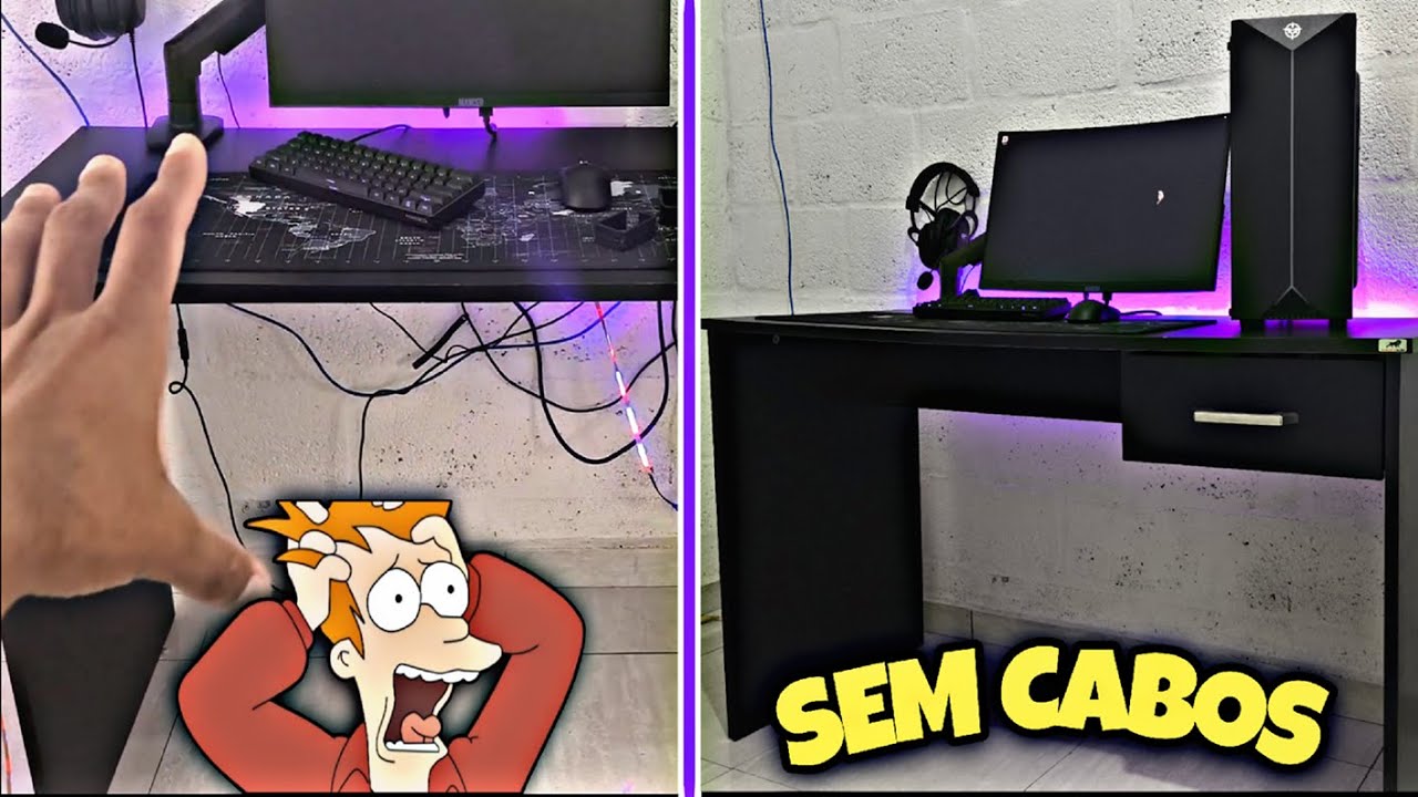 CHEGA DE BAGUNÇA! Organizando os Cabos do Setup 💻✨!