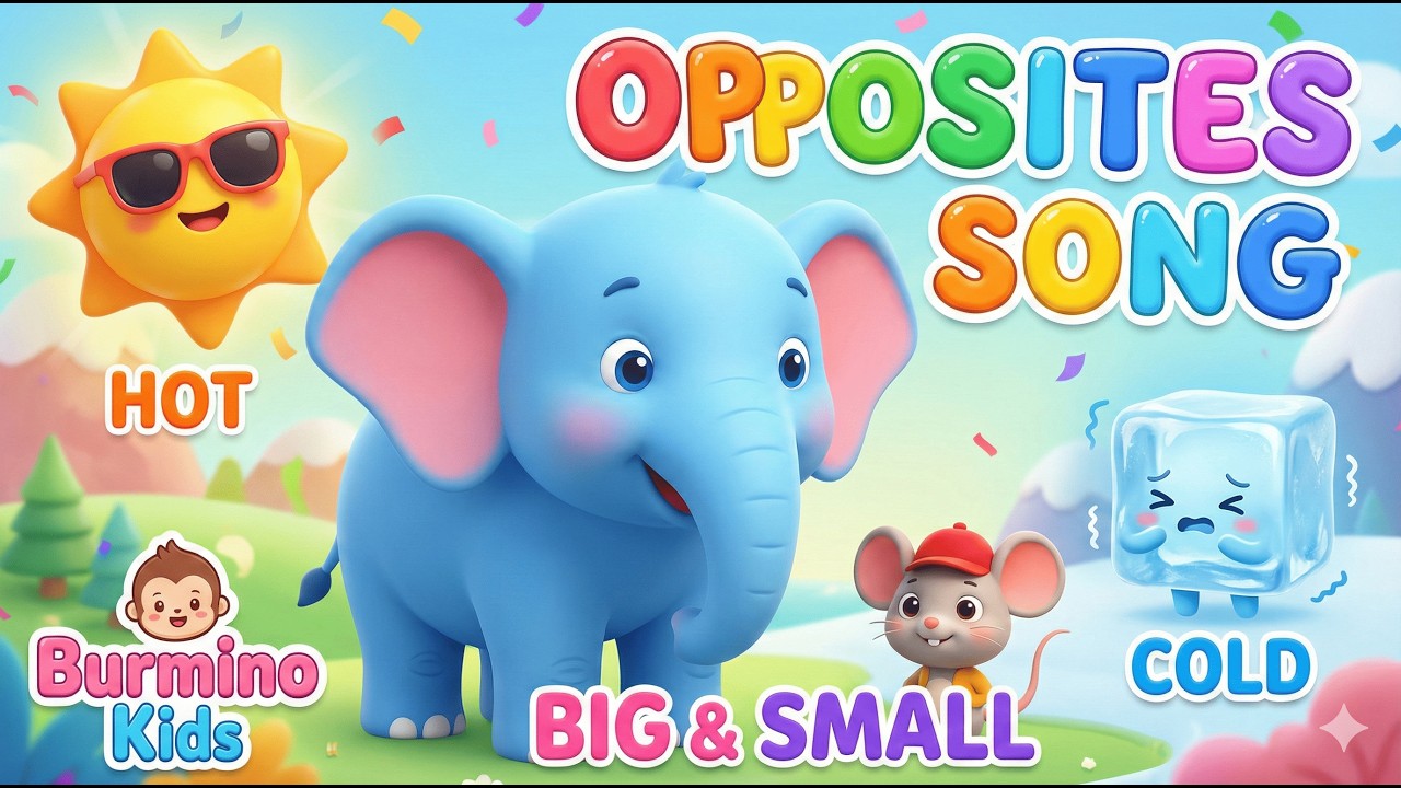 Opposites Song for Toddlers 🎵 Learn Big, Small, Happy, Sad & More! | Sing Along