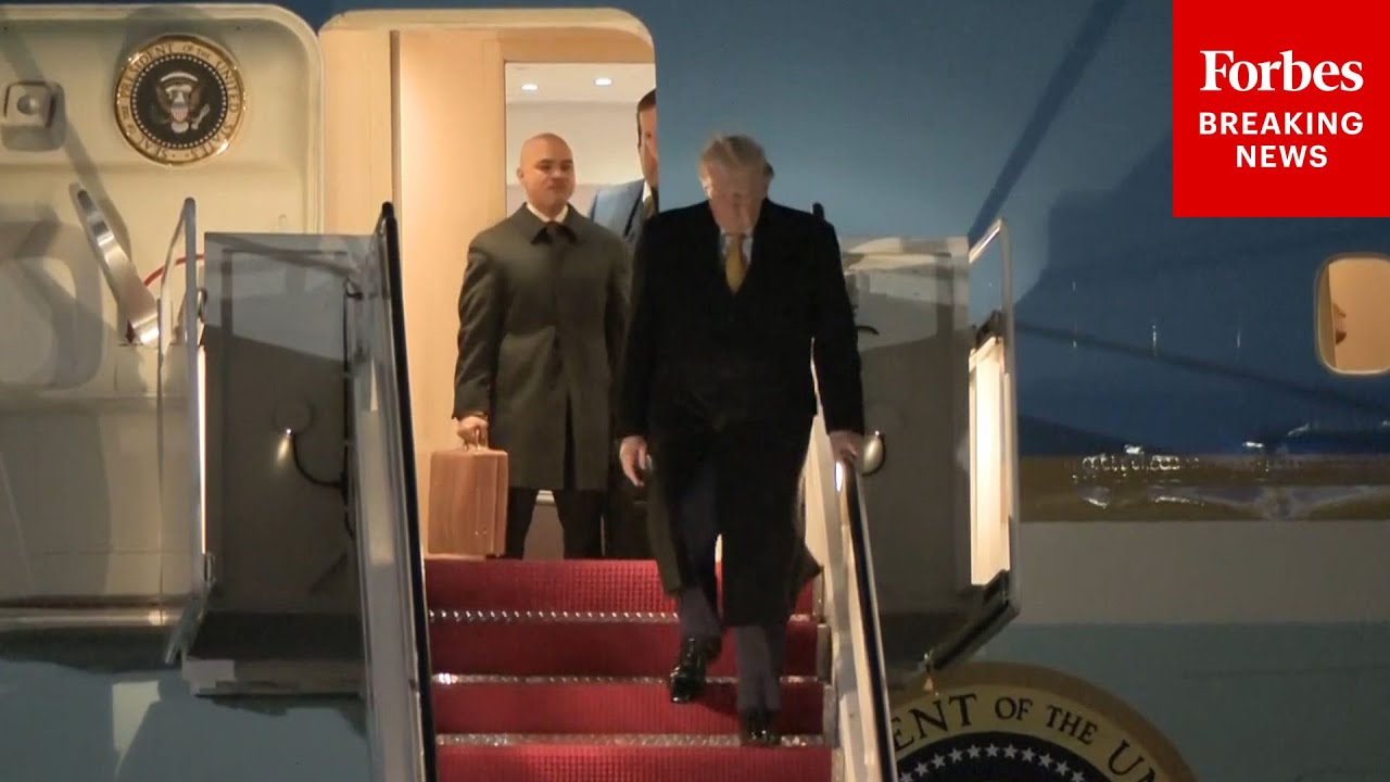 JUST IN: President Trump Arrives At JBA On Air Force One