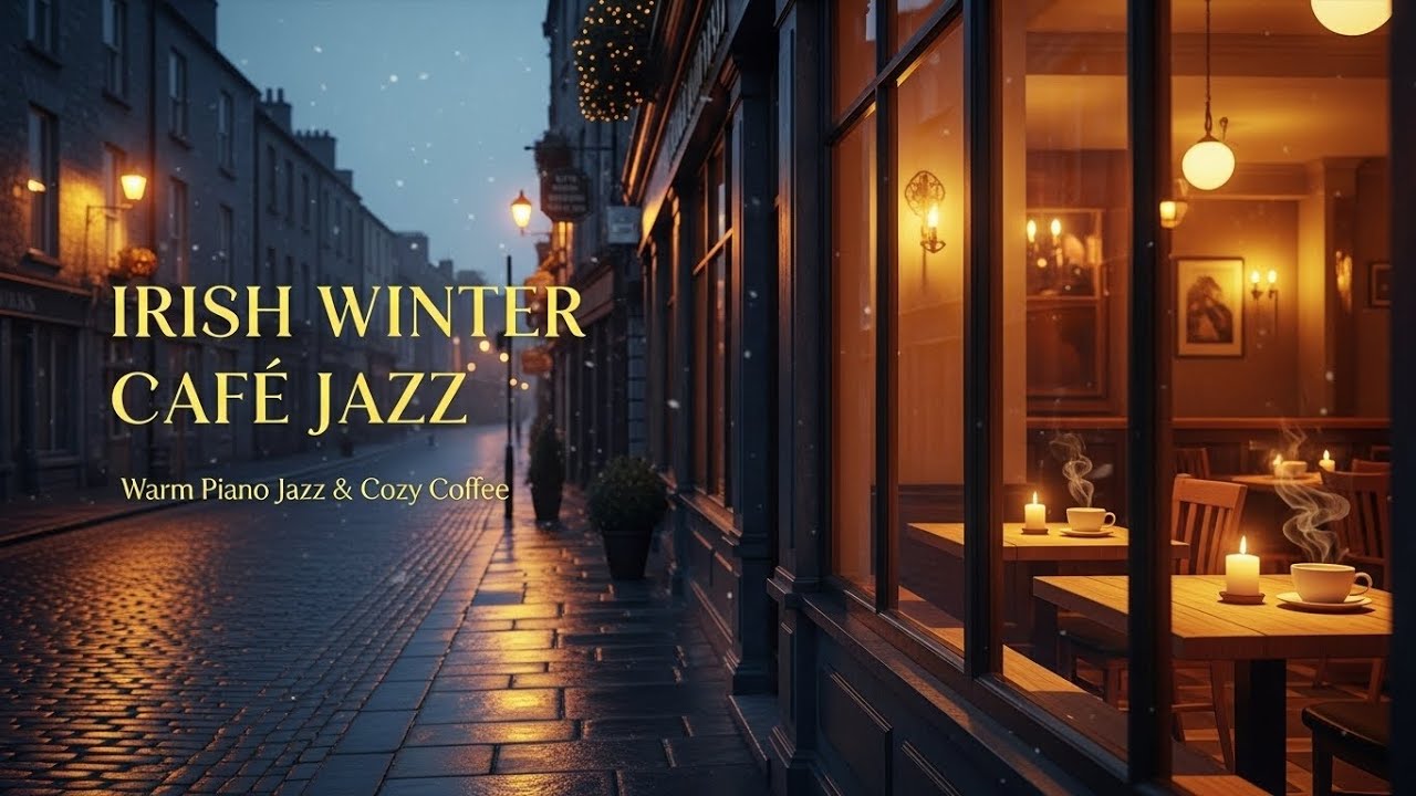Cozy Irish Winter Café ☕❄️ Soft Piano Jazz for Calm Evenings