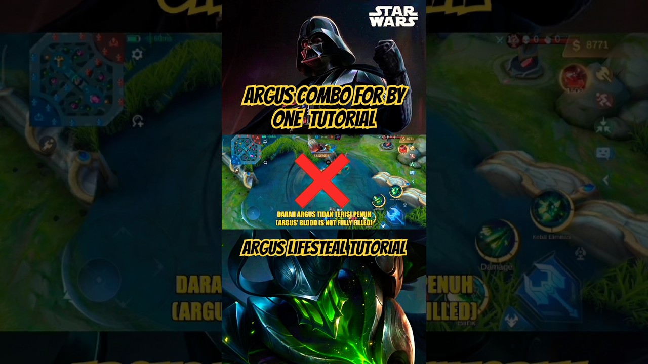 ✅ARGUS BASIC COMBO TUTORIAL #mlbb #mobilelegends #tutorial #shorts