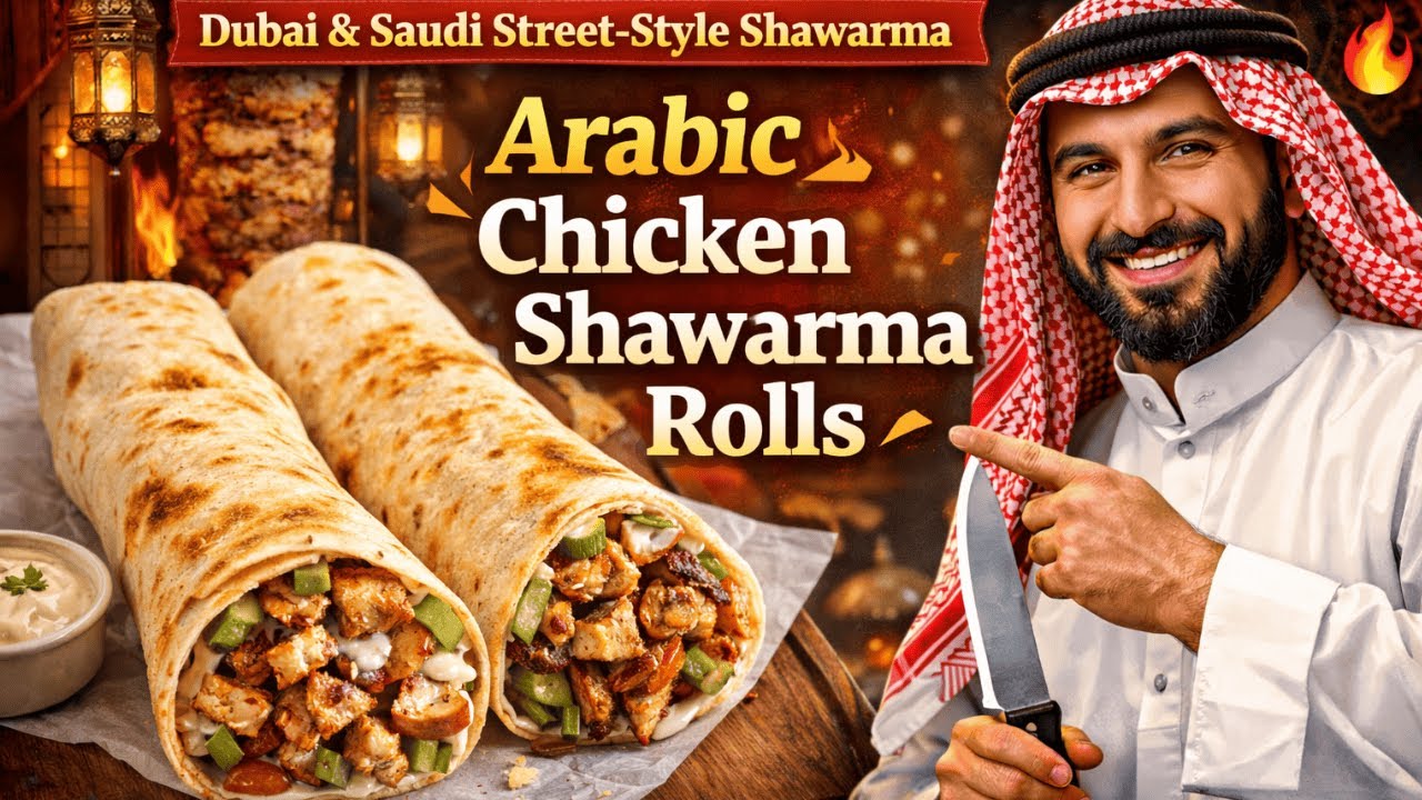 Arabic Chicken Shawarma Roll | Dubai & Saudi Street-Style Shawarma Wrap