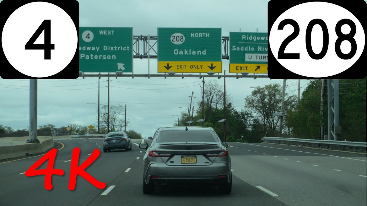 ⁴ᴷ NJ Route 4/NJ Route 208 north/westbound [4K VIDEO]