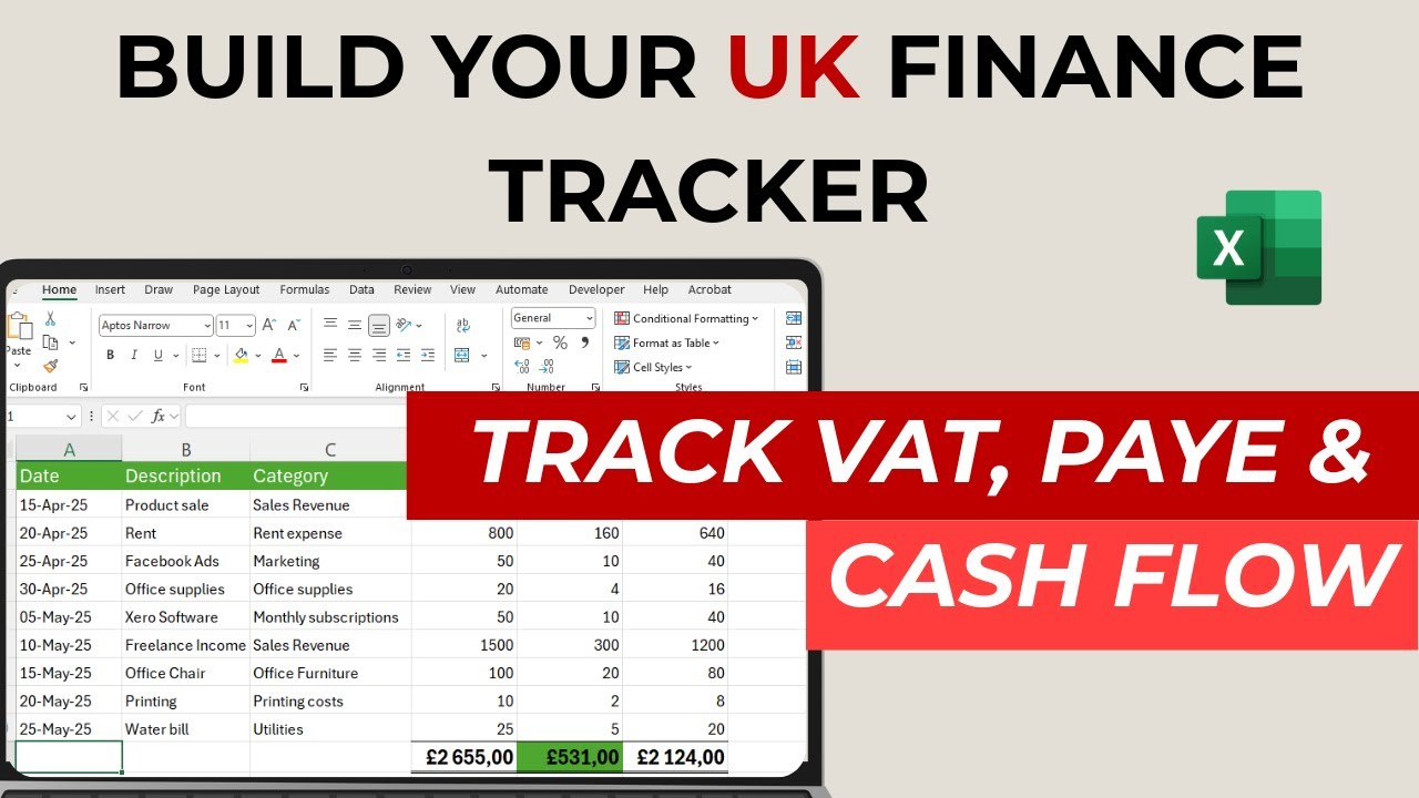How to Manage UK Business Finances in Excel (Step-by-Step Tutorial)