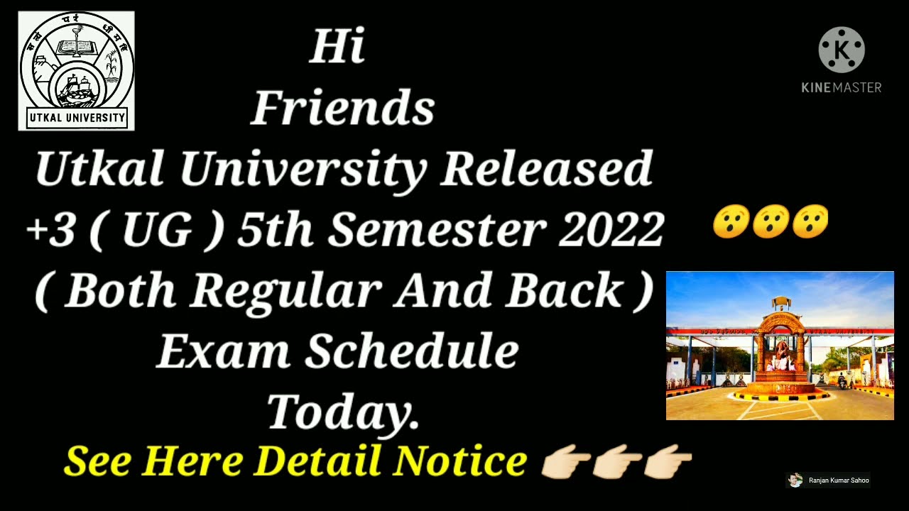 Utkal University Released +3 (UG) 5th Semester Exam Schedule 2022 Today.#odisha #ugexam