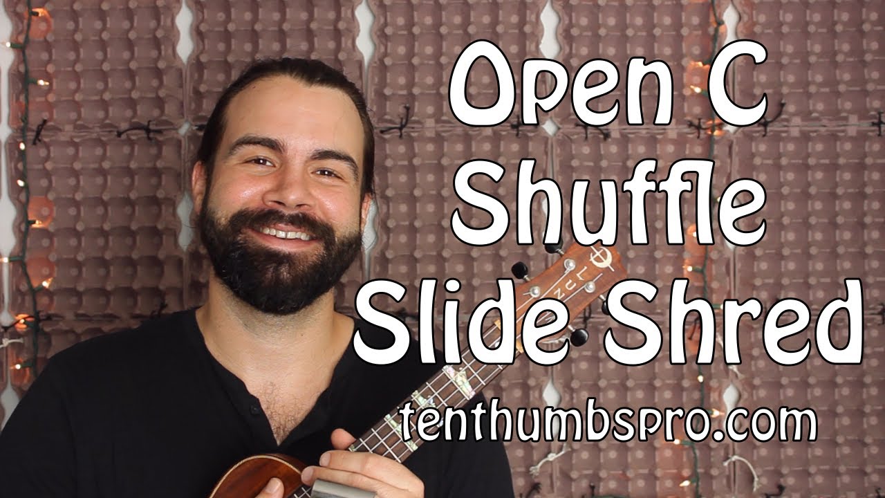 Open C Shuffle with Licks and Slide - Ukulele Blues Tutorial