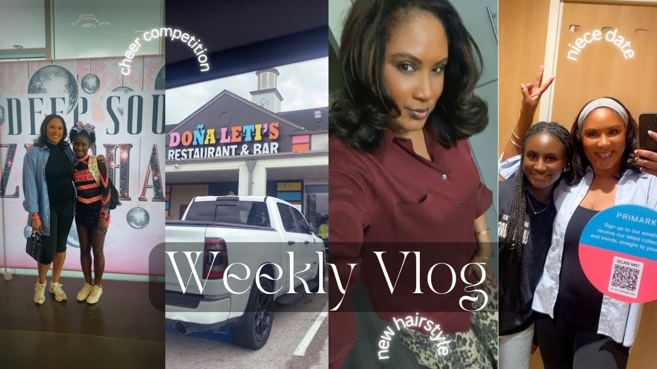 Vlog| It’s over rated!| cheer event, Houston trip, quick weave hairstyle, shopping