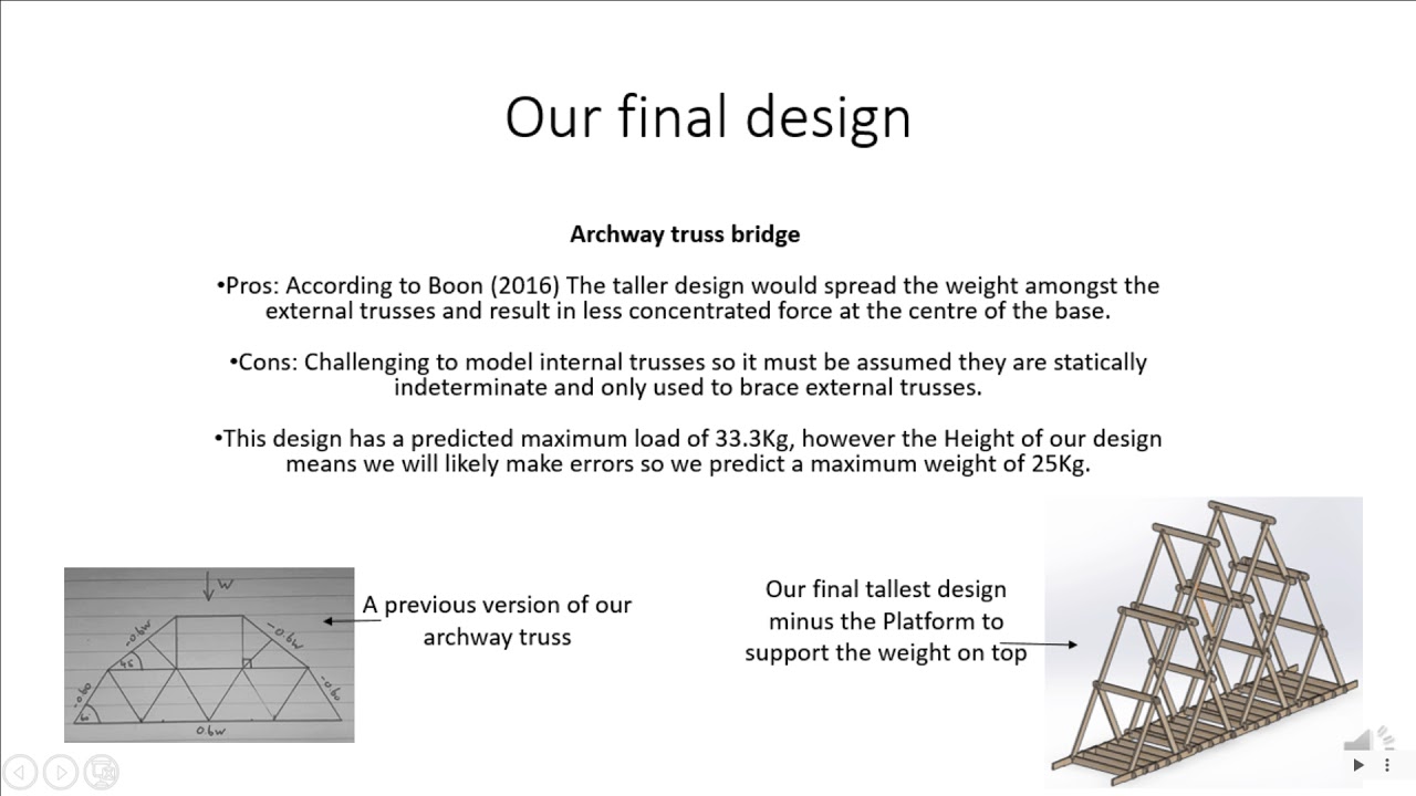 Presentation on the design, build and testing of a model bridge.