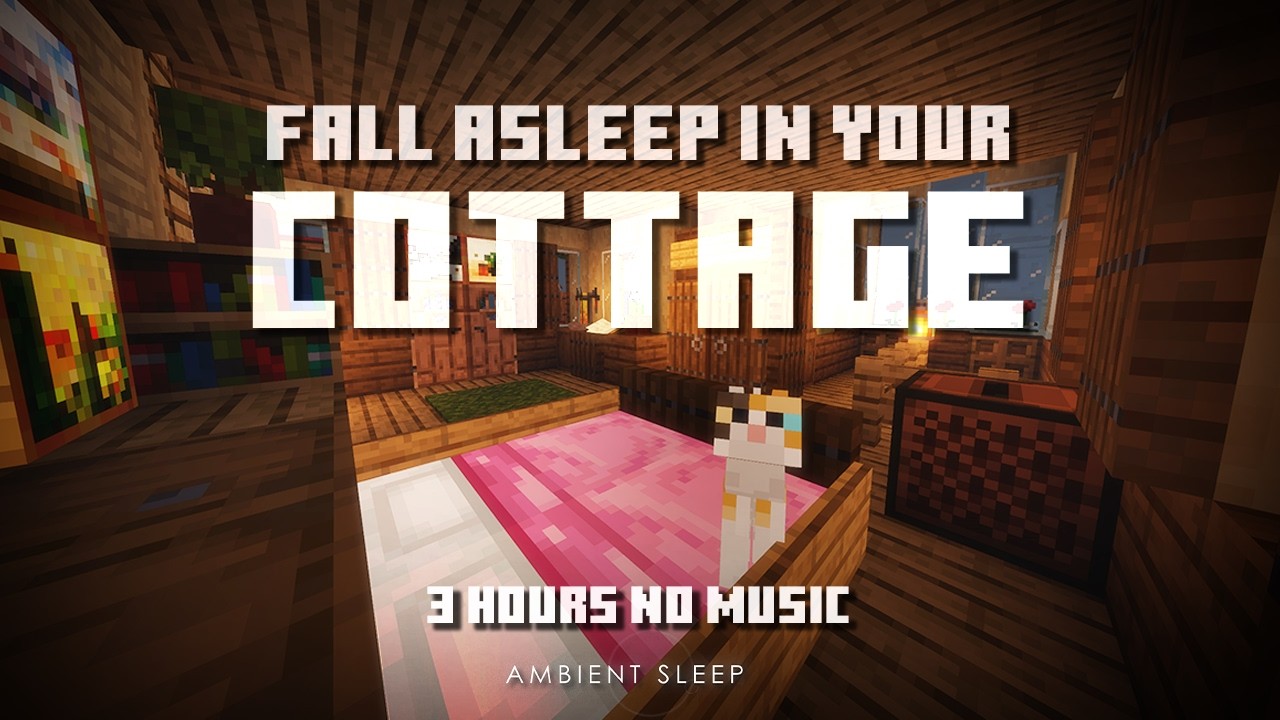 Sleep While It Rains Outside - Minecraft Ambience (3 Hours, No Music)