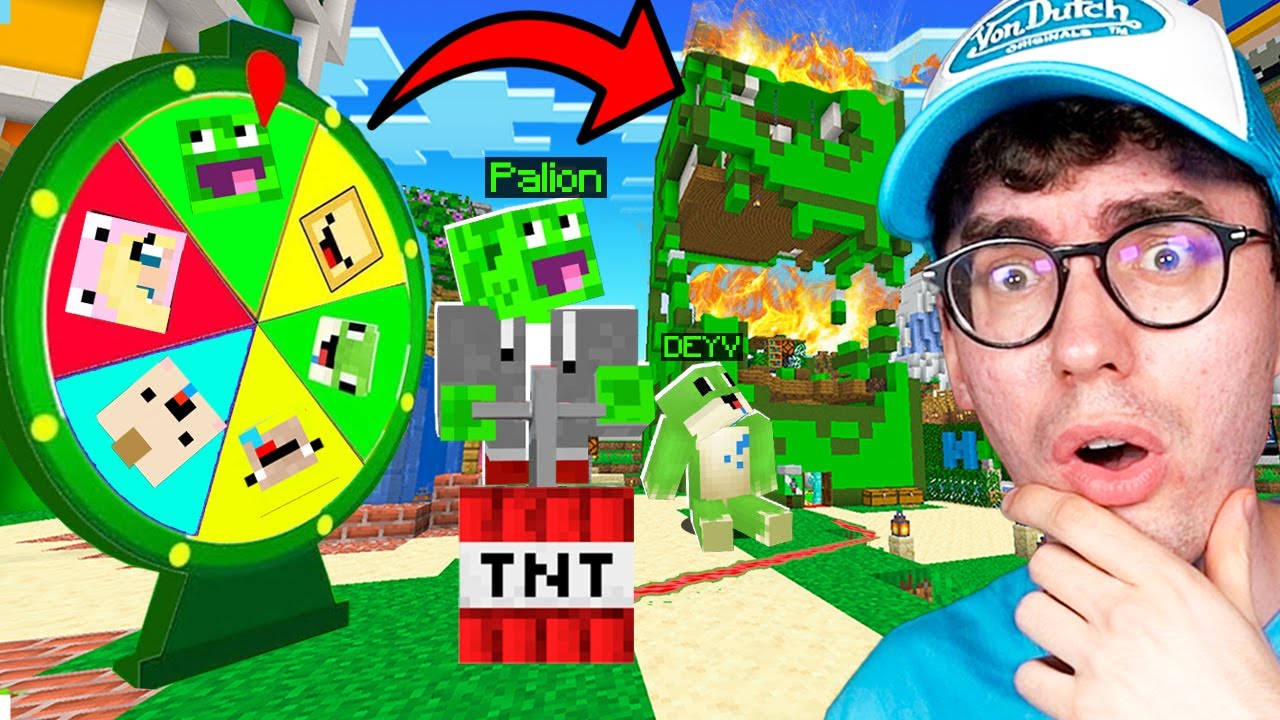 KOŁO FORTUNY DECYDUJE KTO NISZCZY SW&Oacute;J DOMEK z Palion, Bolo w Minecraft!