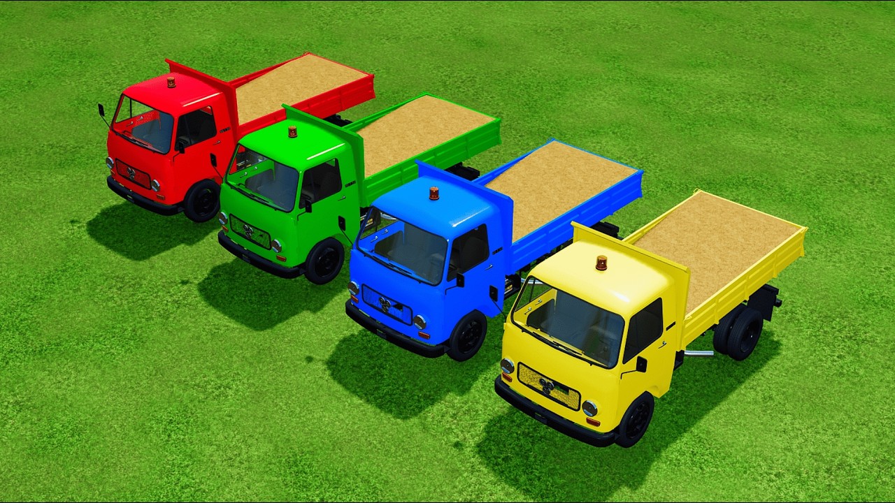 Work with Colors! SAND TRANSPORT with New Holland & KAMAZ TRUCKS! MUDDY ACTION!