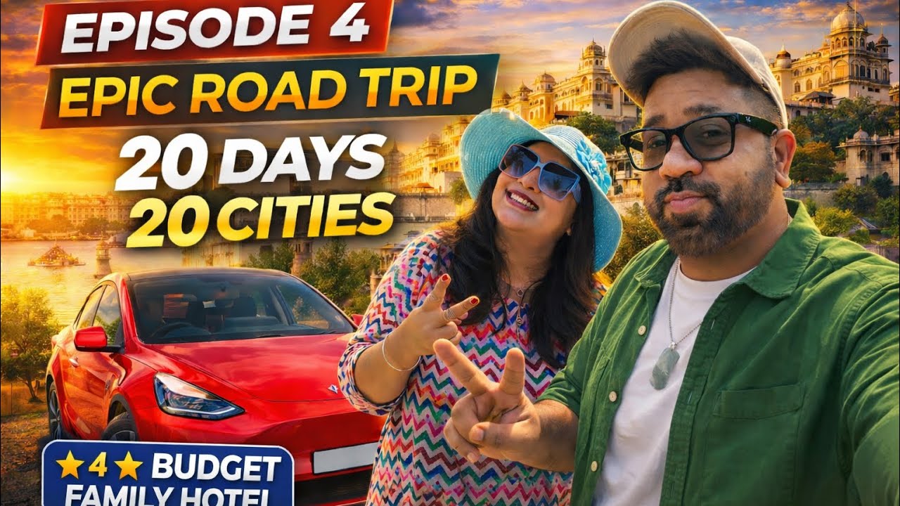 Delhi to Udaipur EV Road Trip | Budget 4 Star Hotel Stay 😍 | Ep 4