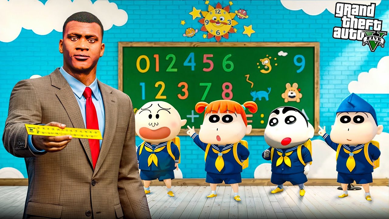 Franklin Becomes a SCHOOL TEACHER & Shinchan Goes to School in GTA 5