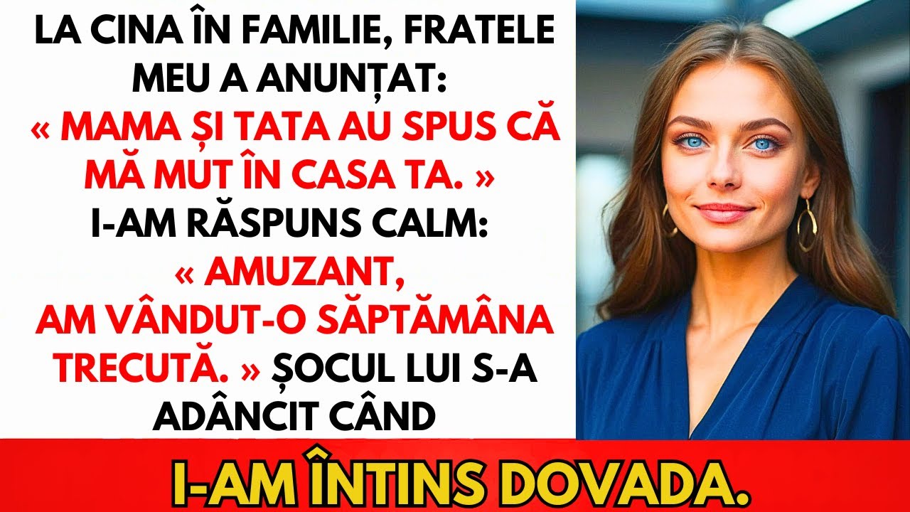 La Cină În Familie, Fratele Meu A Anunțat Că Se Mută — Dar Aveam O Mare Surpriză!