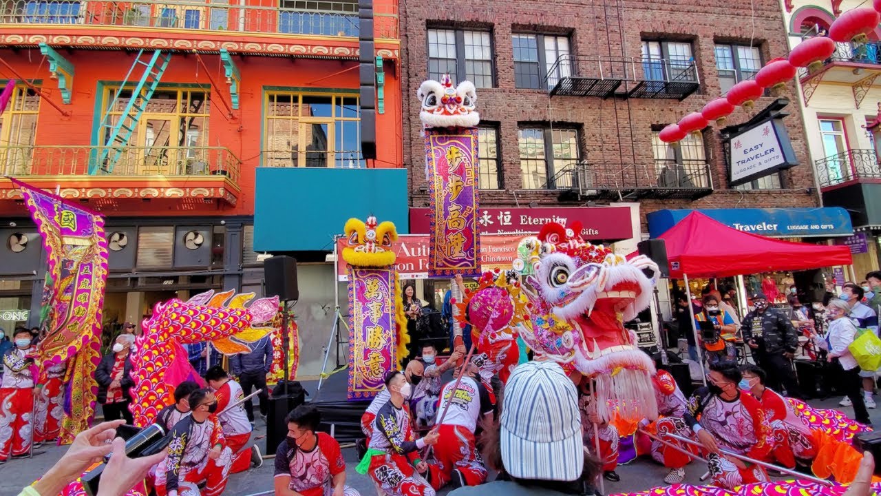 White Crane Golden Dragon and Lion Dance Finale || San Francisco Chinatown Community Event
