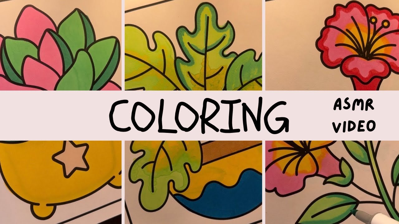 (ASMR) Color with me🌙marker sounds using Lola Rue coloring book