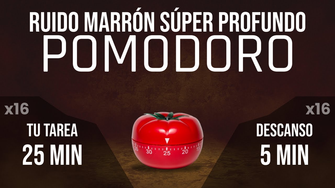 ¡Estudia o trabaja 8 horas sin darte cuenta! - Técnica Pomodoro con Ruido Marrón Súper Profundo