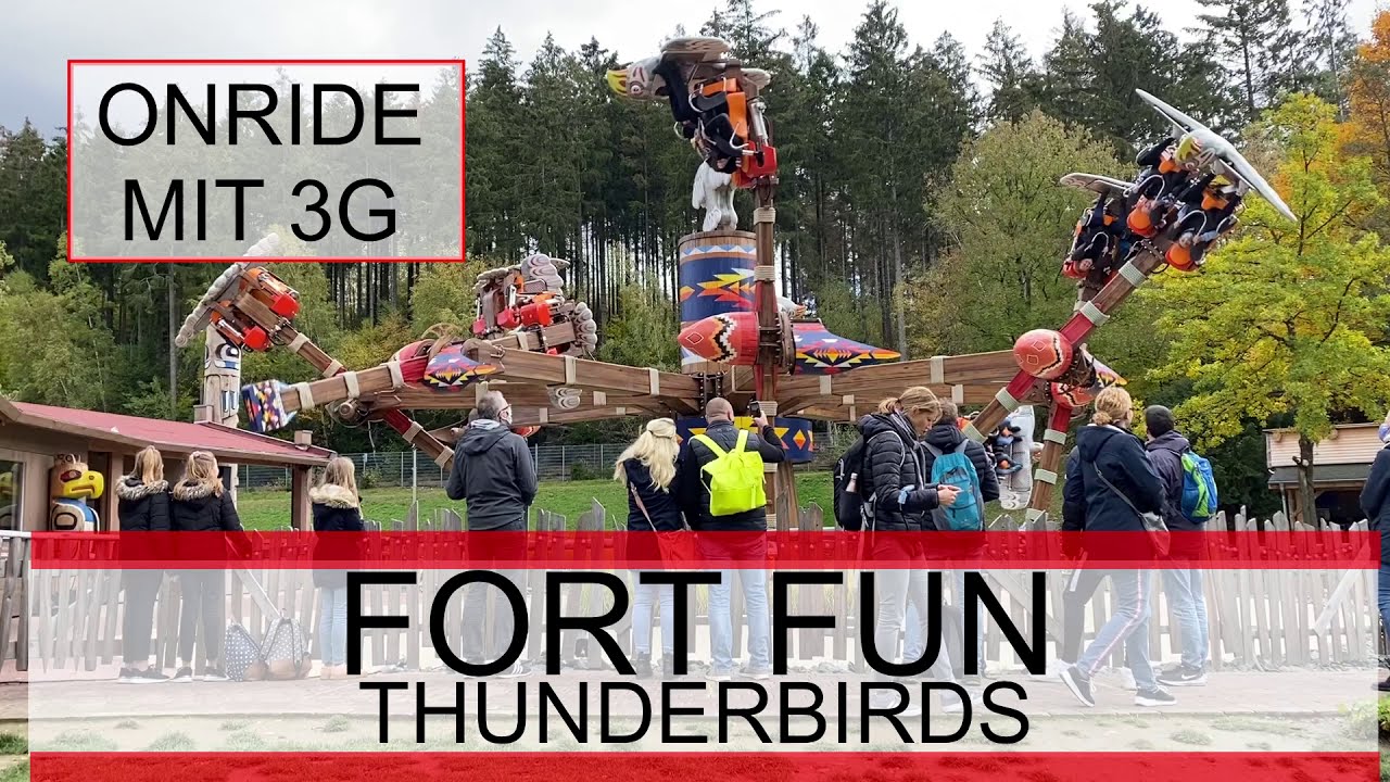 Da wird einem schon fast beim Zusehen übel - Onride mit 3G auf dem Thunderbirds im Fort Fun