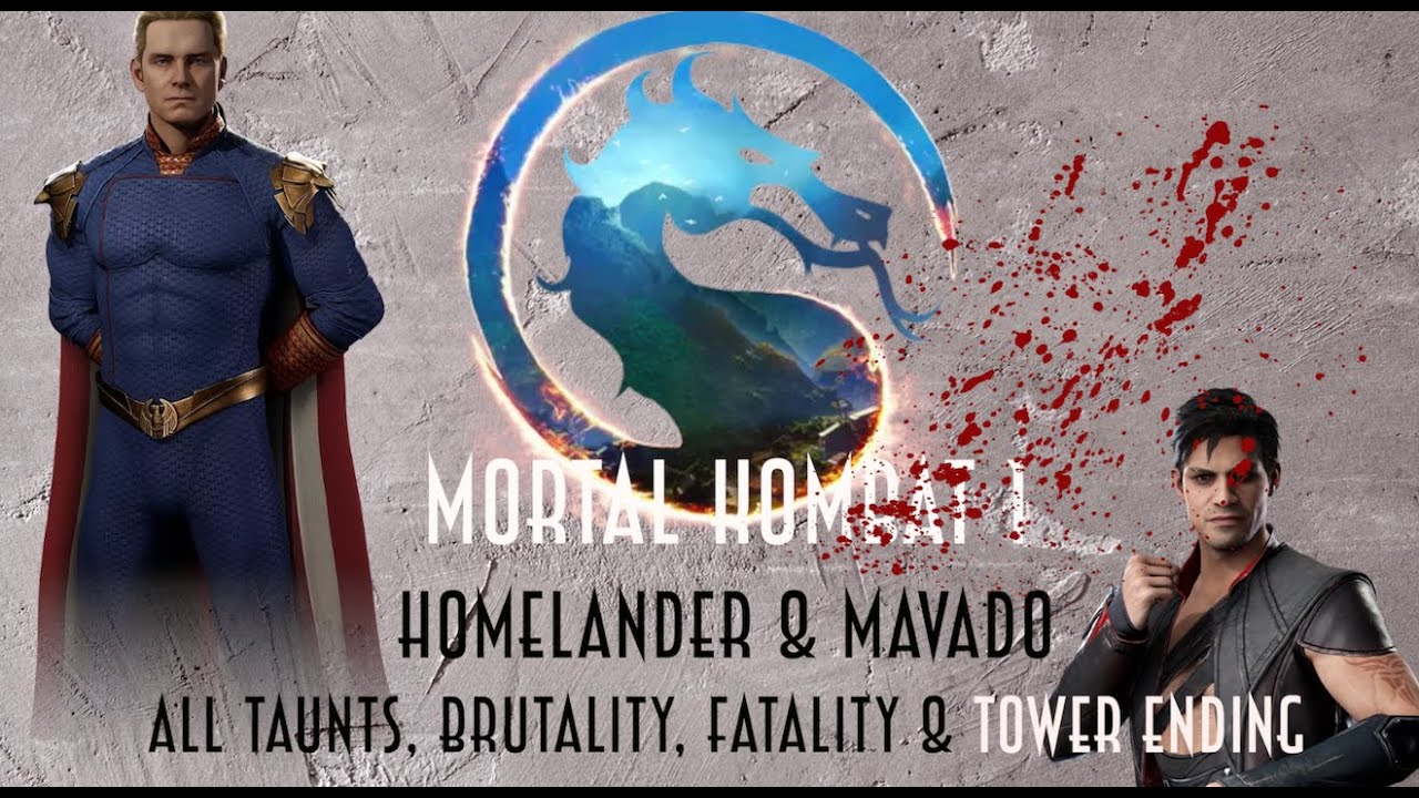 Mortal Kombat 1 - All Homelander & Mavado Taunts, Brutality, Fatality & Tower Ending