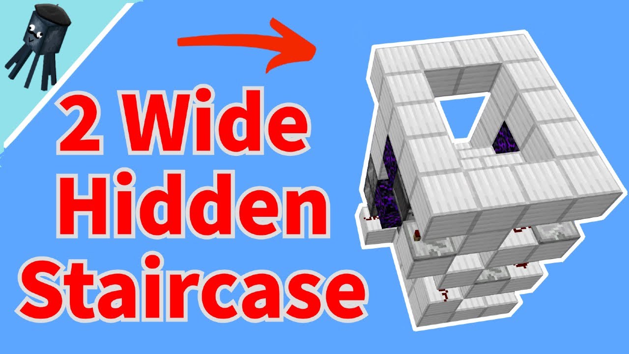 Minecraft: 2 Wide Hidden Staircase Tutorial in under 60 seconds! (java edition)