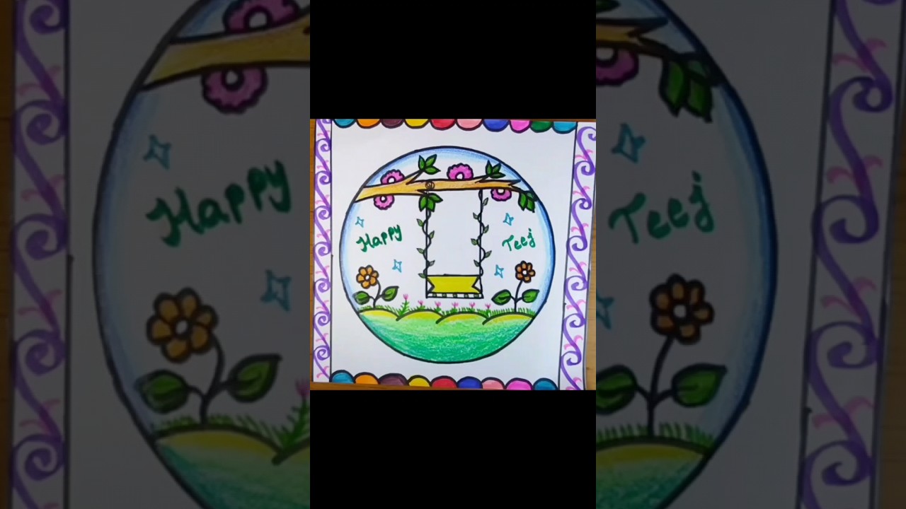 Happy Hariyaali Teej  drawing. #teej #viral #sawan #art #youtubeshorts