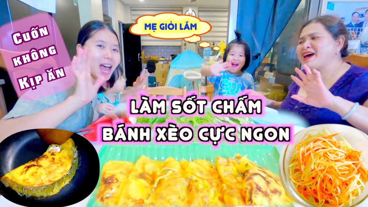 BÍ KÍP NẤU SỐT CHẤM BÁNH XÈO | MẸ VIỆT CUỐN KHÔNG KỊP CHO HAI CON LAI ĂN | JANG FAMILY TV #171