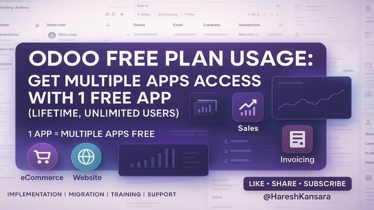 Odoo Free Plan Hack: Get 4 Apps with 1 Free App (Lifetime, Unlimited Users!) #odoo #odoo19 #odoo18