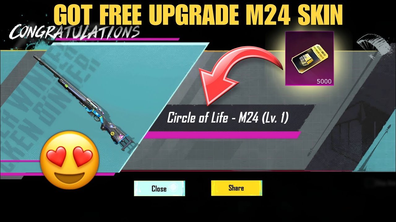 😱GOT FREE UPGRADE M24 SKIN IN BGMI || CIRCLE OF LIFE M24😍 || BGMI PREMIUM CREATE OPENING