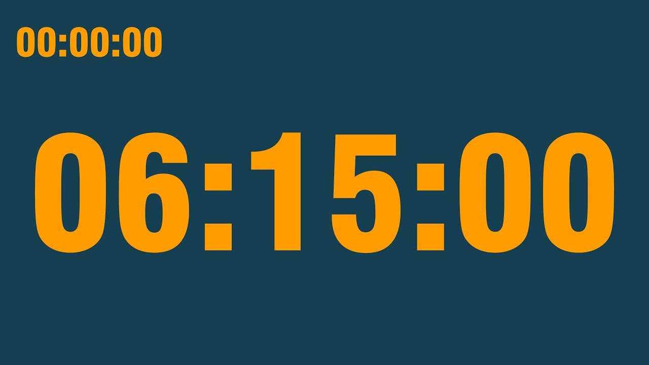 6 hour 15 minute timer (with end alarm, time elapsed and progress bar)