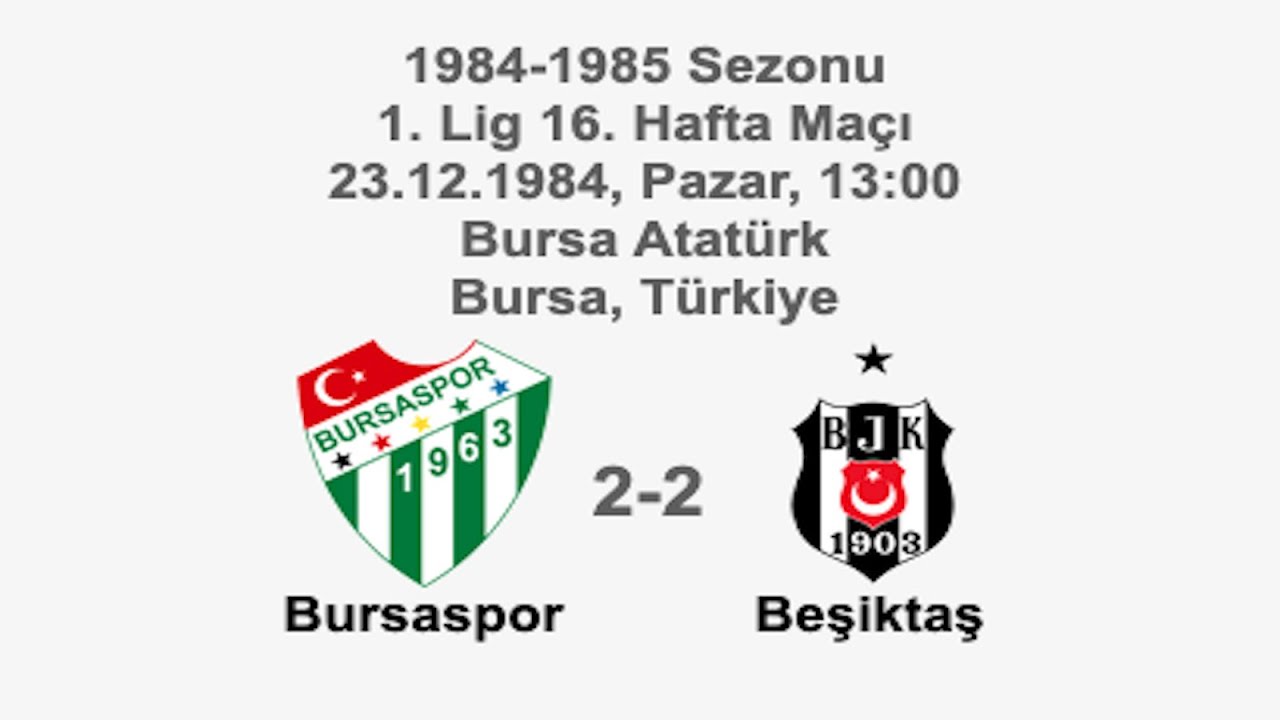 Bursaspor 2-2 Beşiktaş 23.12.1984 - 1984-1985 Turkish 1st League Matchday 16