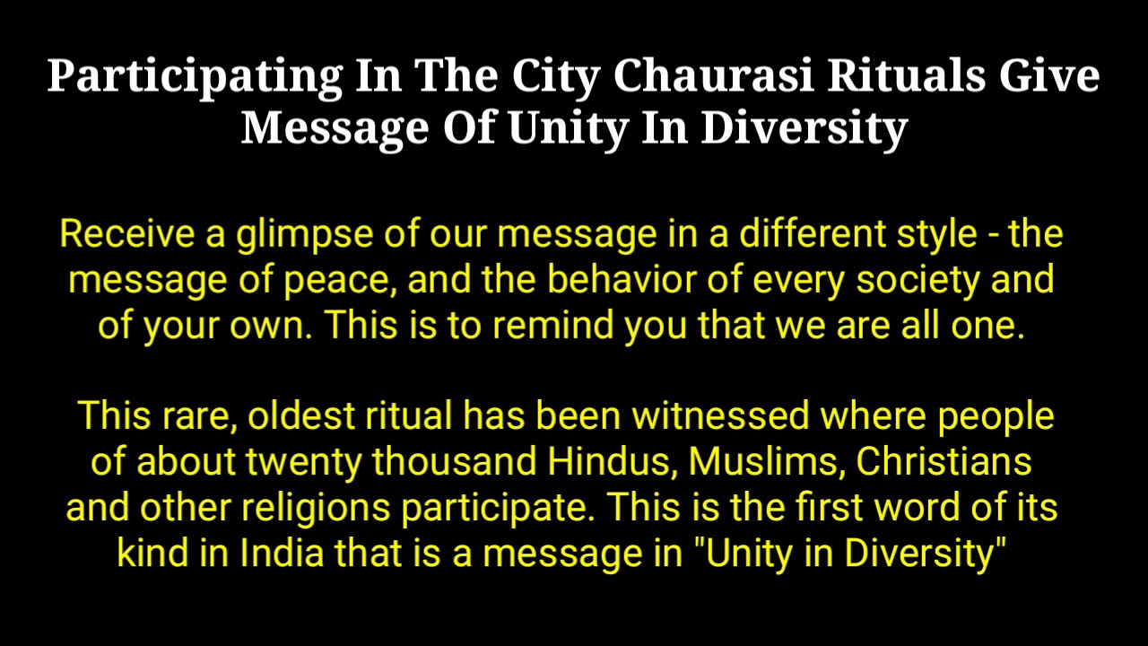 Participating In The City Chaurasi Rituals Give Message Of Unity In Diversity