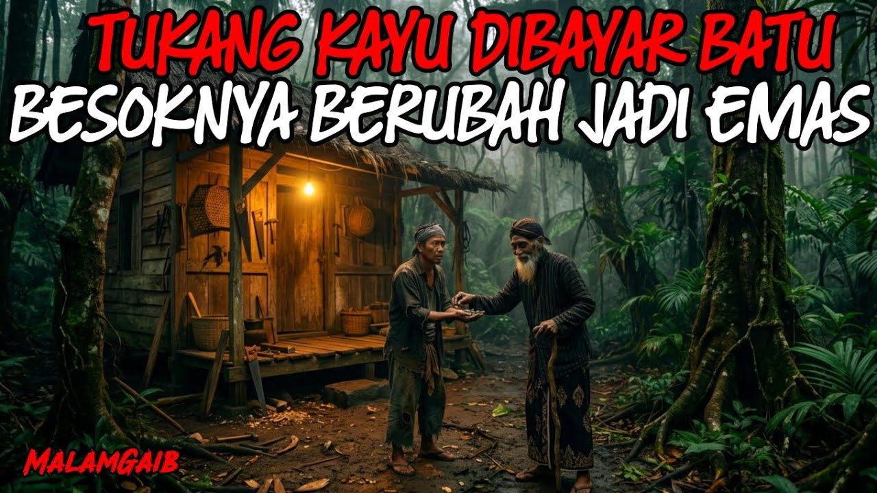TUKANG KAYU DIBAYAR BATU KALI OLEH KAKEK BUNIAN BESOK PAGI BATUNYA BERUBAH JADI EMAS