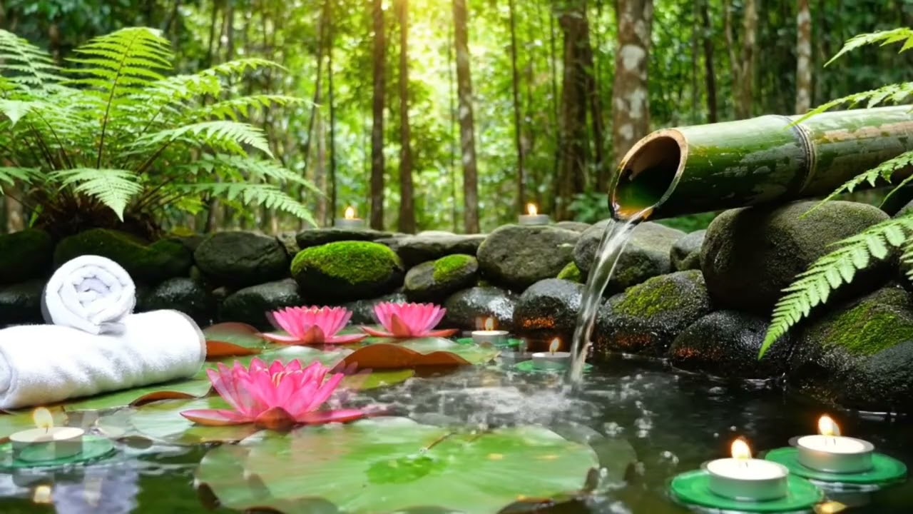 🌼 “Ultimate Spa Relaxation | Nature Water Sounds and Soft Candlelight”