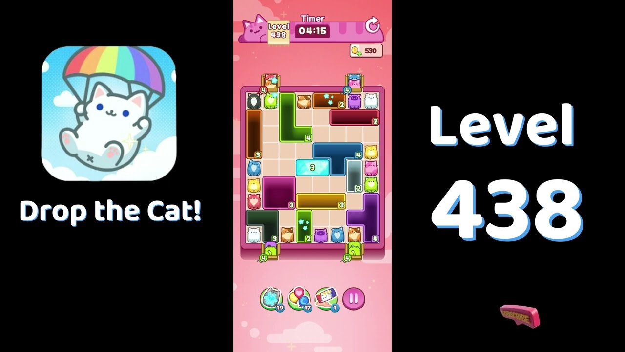 🎮 Drop the Cat! Level 438 Walkthrough | Fun Candy Puzzle Challenge 🐱