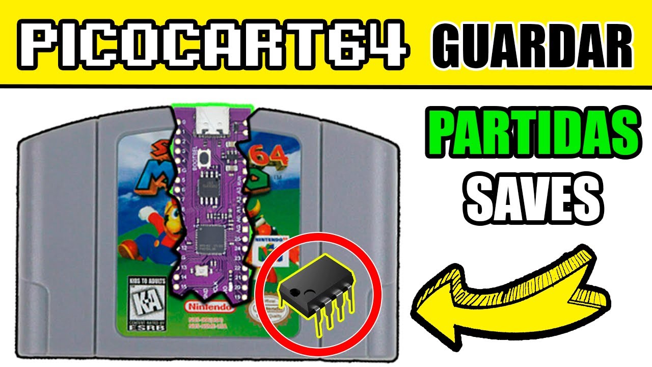 PICOCART64 como GUARDAR PARTIDAS SAVES tutorial