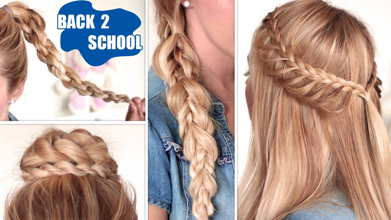 Easy back to school hairstyles ★ Cute, quick and easy braids for medium/long hair