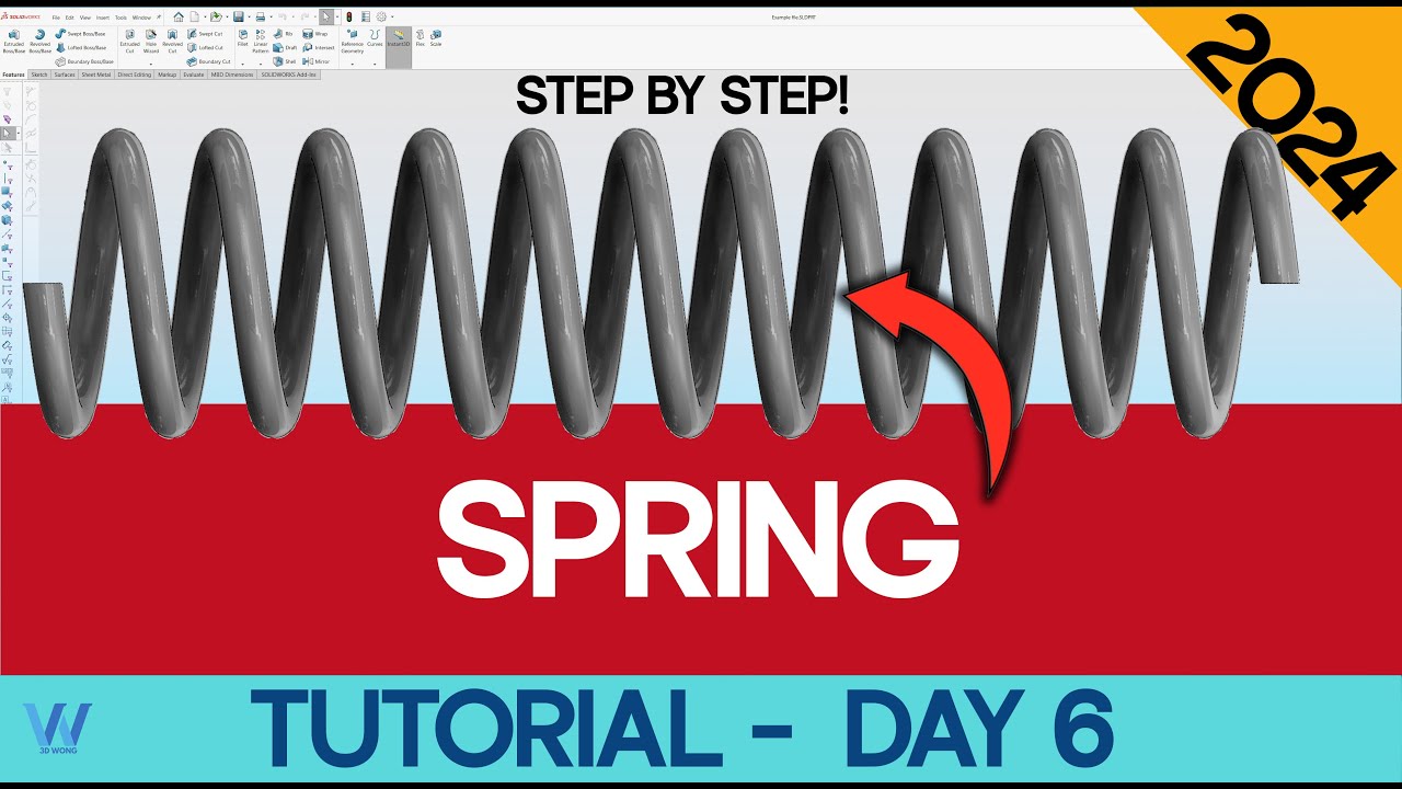 How to create a Spring &mdash; Learn Solidworks in 30 days [Day #6] #solidworks #beginners