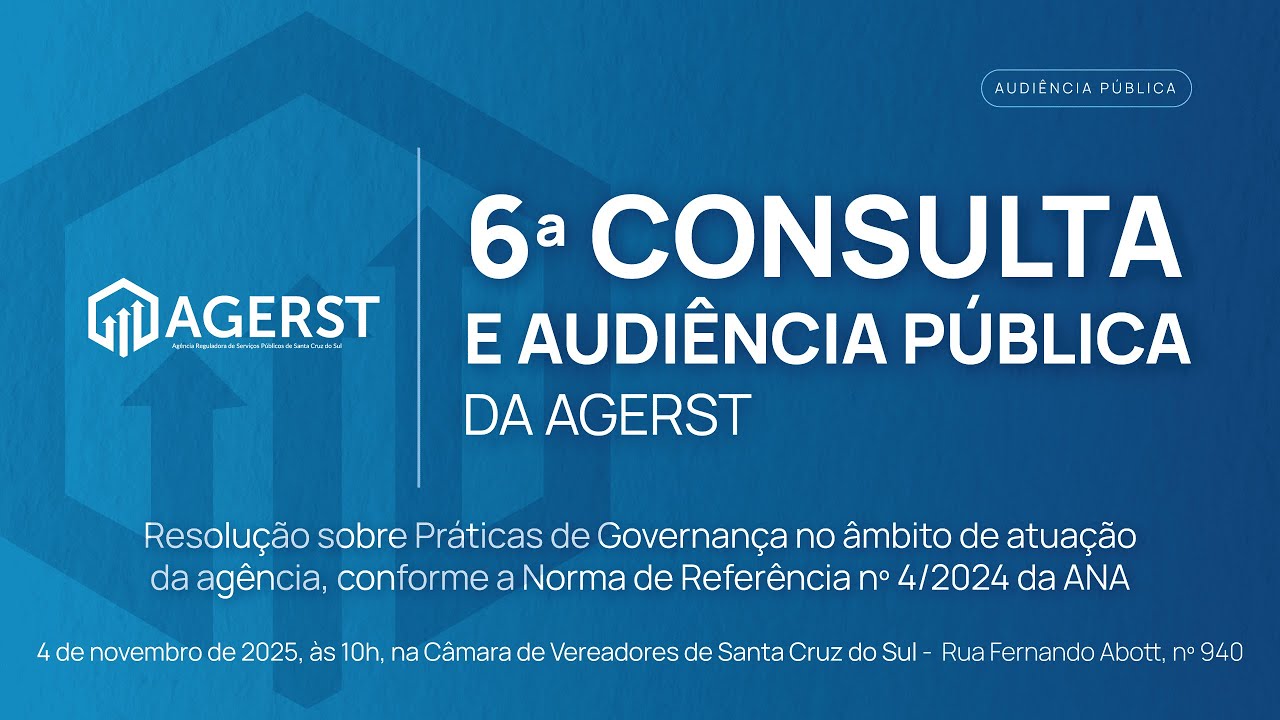 Audiência Pública: Resolução sobre Práticas de Governança no âmbito de atuação da agência | Agerst