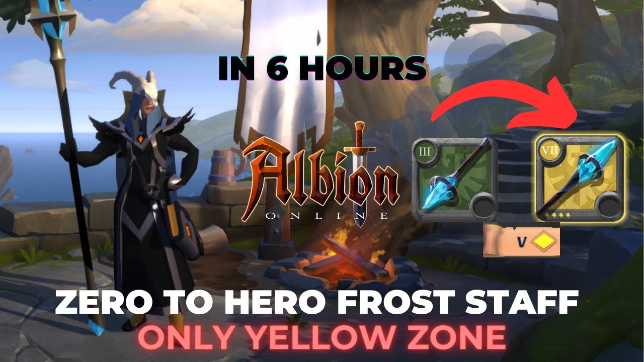 ZERO TO HERO FROST STAFF ONLY YELLOW ZONE IN 6H... Albion Online
