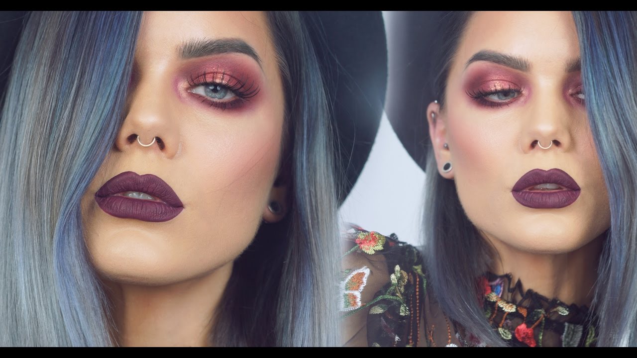 Burgundy Autumn look w. Huda Beauty Rose Gold Palette | Linda Hallberg Makeup Tutorials