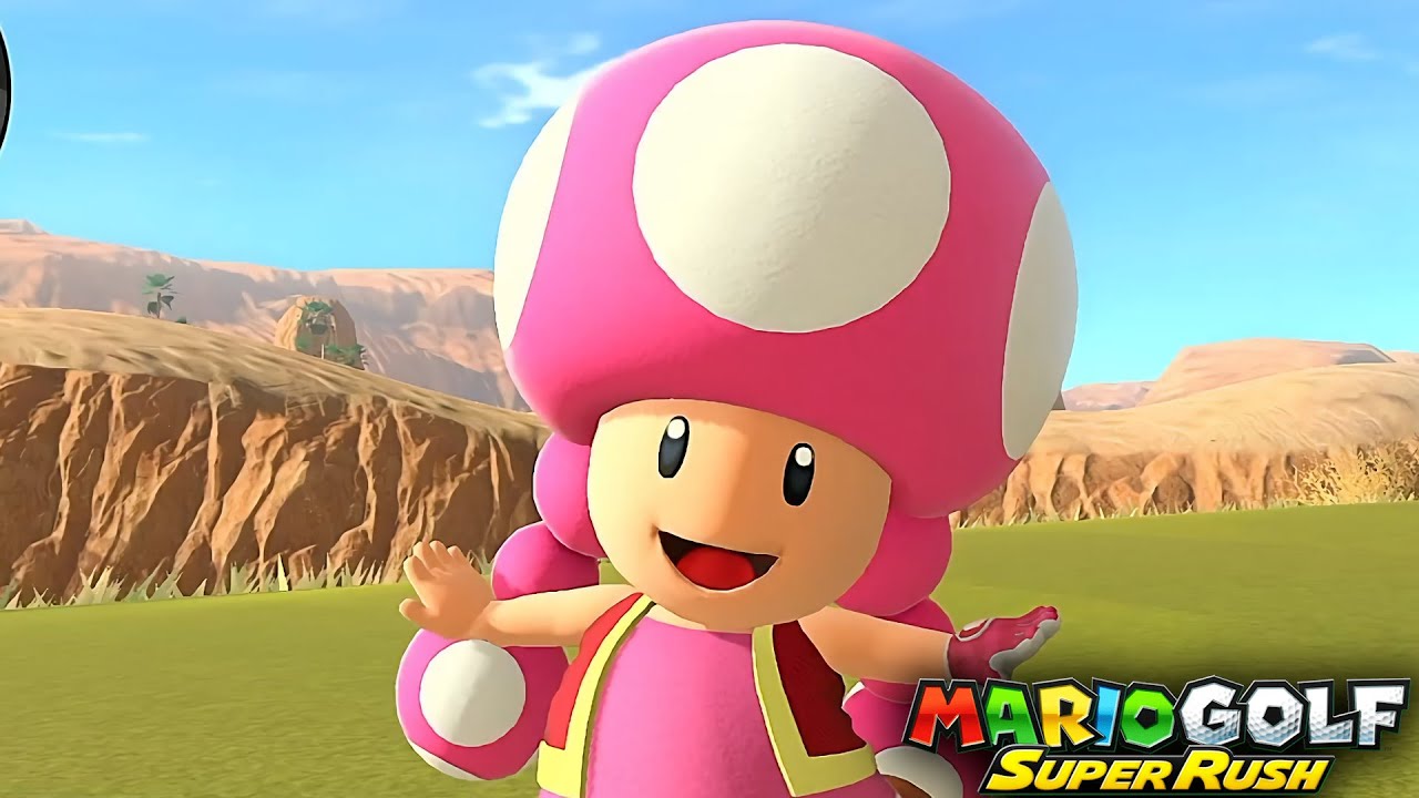 Mario Golf Super Rush Toadette vs Pauline vs Wiggler vs Ninji in Balmy Dunes