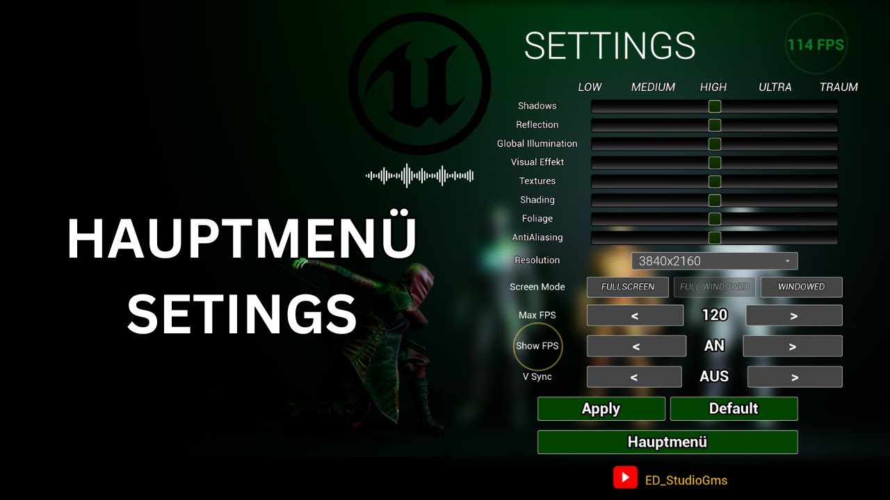 Unreal Engine 5 Hauptmenü Guide Teil 2 | Settings