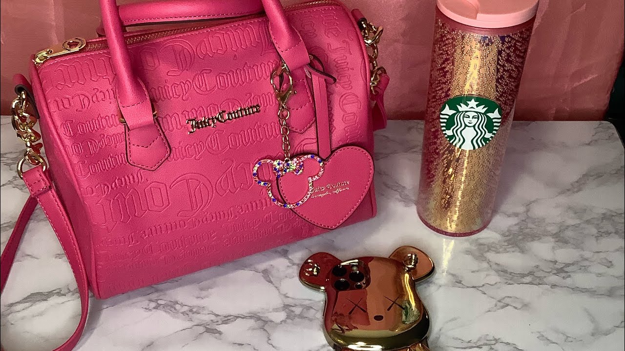 What’s in my bag 👛🌸 Juicy Couture Pink & Gold 💓💛