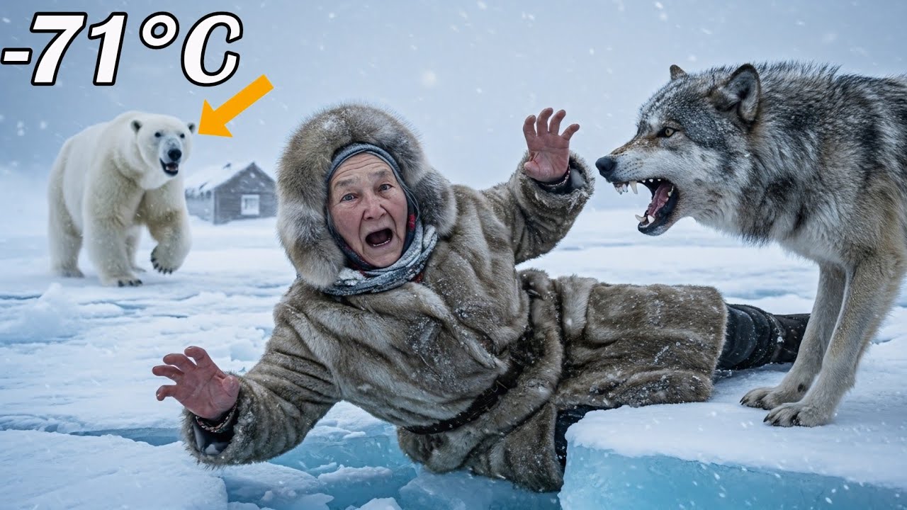 5 Minutes from Death She Had Only Minutes Left at −71°C… A Polar Bear Saved an Old Woman From Wolves