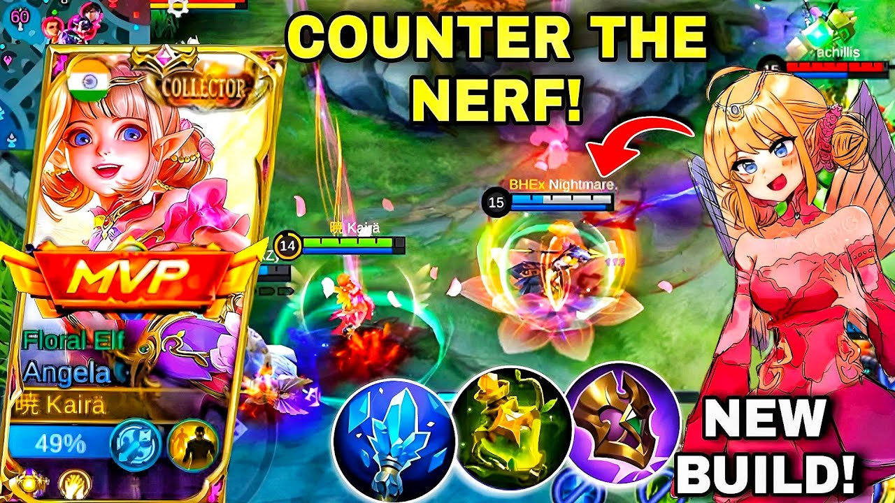 ANGELA NEW BUILD🌸 BYE BYE NERF!🤣TOP GLOBAL ANGELA🎀