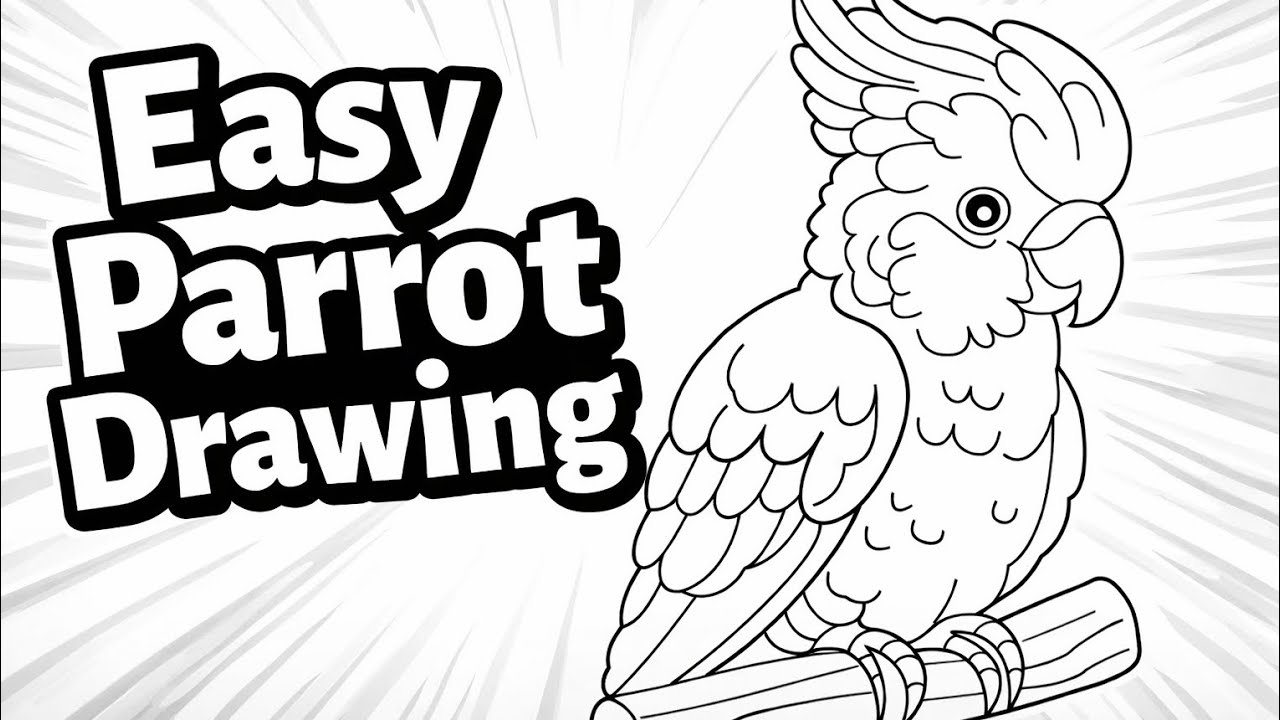 How to Draw a Cute Parrot🦜 Step by Step | Easy Parrot Drawing for Beginners | Pencil Sketch Tutorial