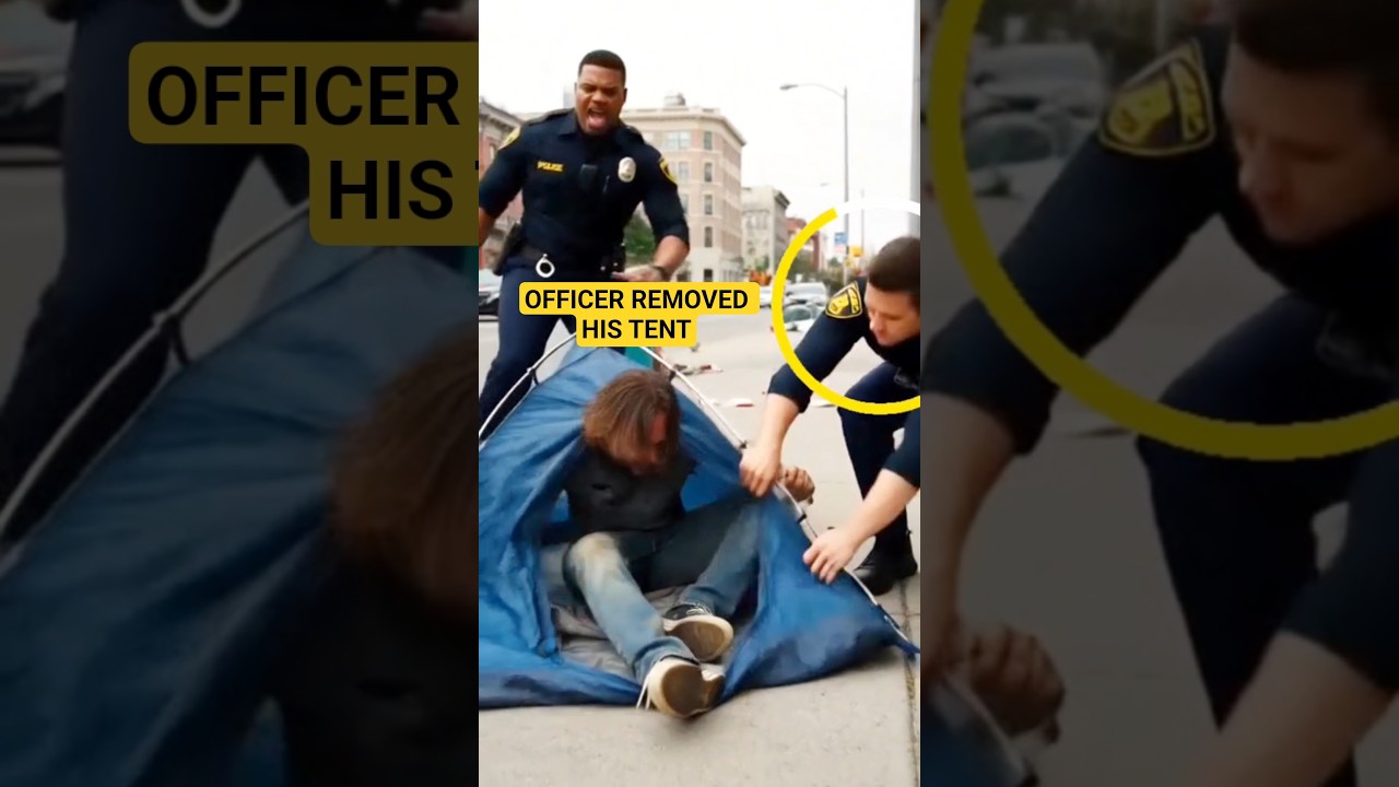 Officer Removed His Tent&hellip; Then This Happened 😳 #shorts #kindness