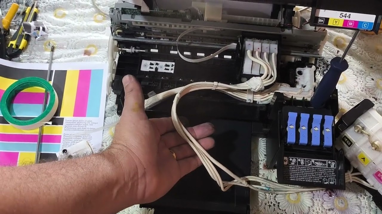 EPSON Ecotank, como descobrir falha na impressão, Damper ou tintas, reservatório externo, Na prática