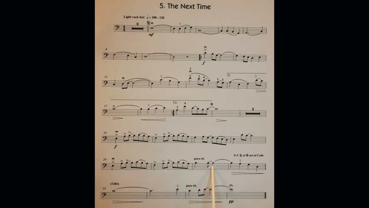 5 The Next Time piano accompaniment at slower rehearsal speed